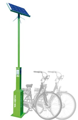 Fahrrad Ladestation mit solarer Stromerzeugung (Ladesäule)